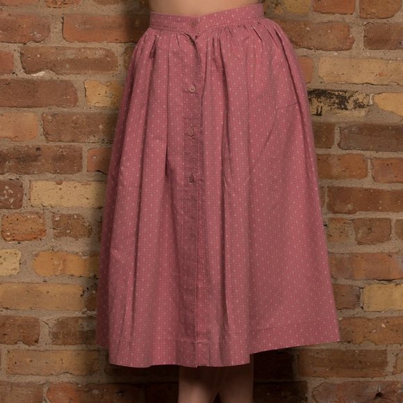 Vintage Dresses & Skirts - Vintage High Waist Mauve Pink Pattern Skirt
